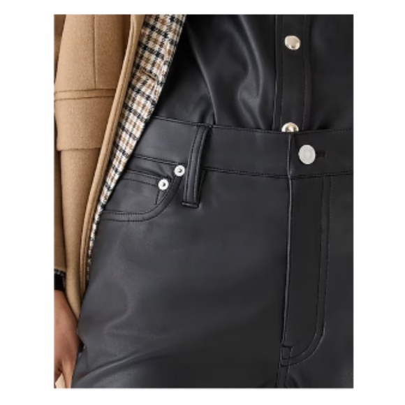 New J.Crew Kate Straight Leg Pant In Faux Leather - Picture 4 of 4